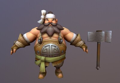 卡通 q版 打铁匠 侏儒铁匠师傅  胖铁匠