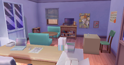 手绘 二次元 卡通 日式 日漫风 办公室 室内场景 工作室 事务所