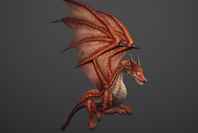 魔幻飞龙 西方火龙【有动画】 写实 _我爱cgmodel作品_动物飞禽_cg