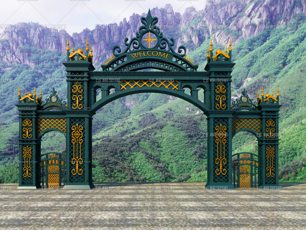 欧式古堡大门,欧式城堡大门,欧式庄园大门_大山谷图库