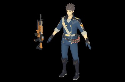 卡通军官 军人 帅哥 士兵 上尉上校 男生 男神 战士 指挥官 突击手 军