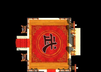 q版比武擂台比武场擂台卡通高模