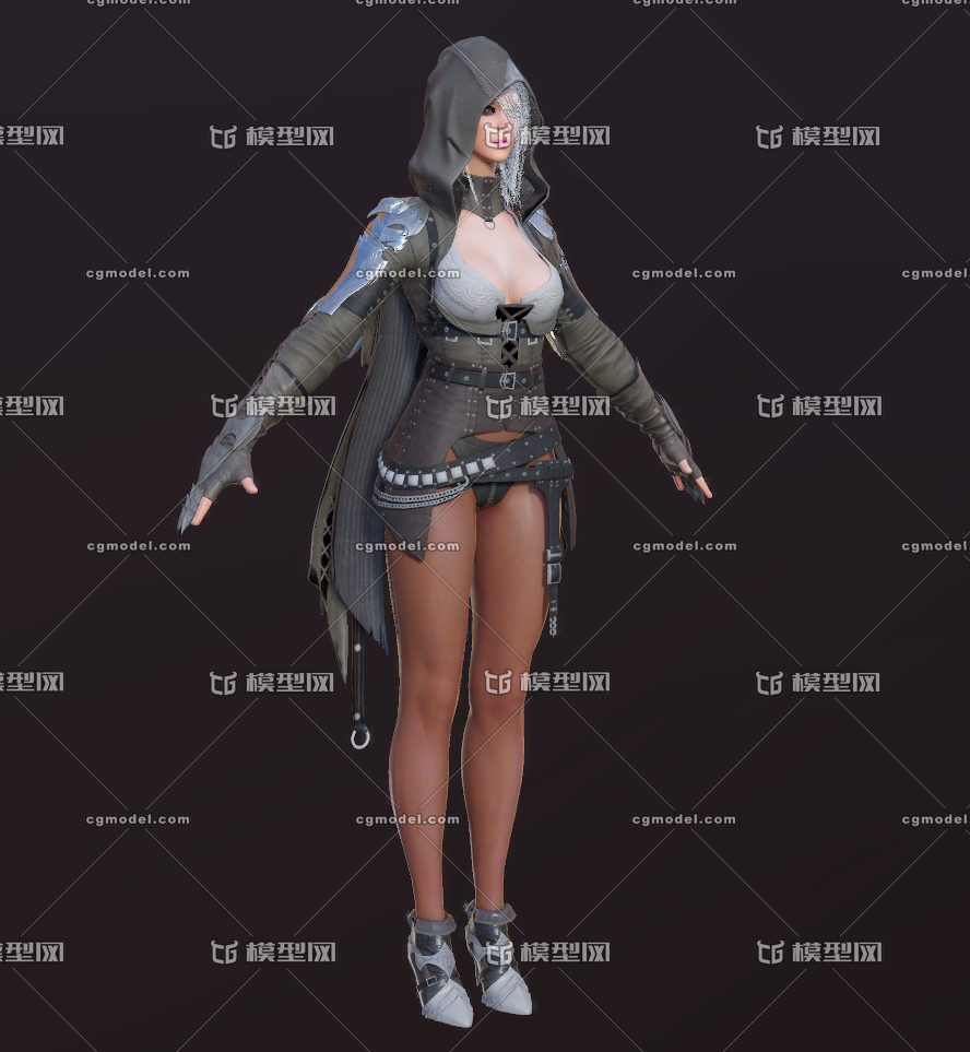 次世代 pbr 性感 女刺客 魔女 恶魔巫师 盗贼 暗影 游侠 侠女 女杀手