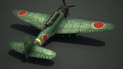 中岛九七式舰载攻击机D3A九七舰攻 鱼雷攻击机97舰攻模型-军用飞机模型库-3ds Max(.max)模型下载-cg模型网