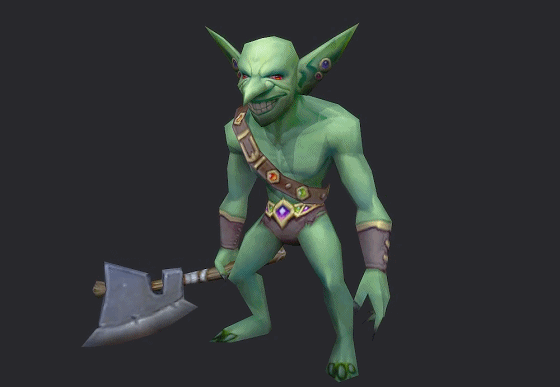 卡通 超简模 哥布林地精【有动画】 绿妖精 妖怪