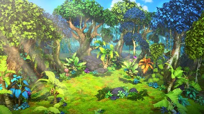 卡通丛林,森林,卡通森林,奇幻森林,阳光树林,灌木丛,自然场景