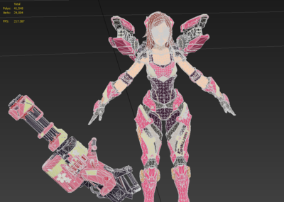 卡通 可爱 卡哇伊 粉红 机甲萌妹子 科_stone2015作品_人物机器人