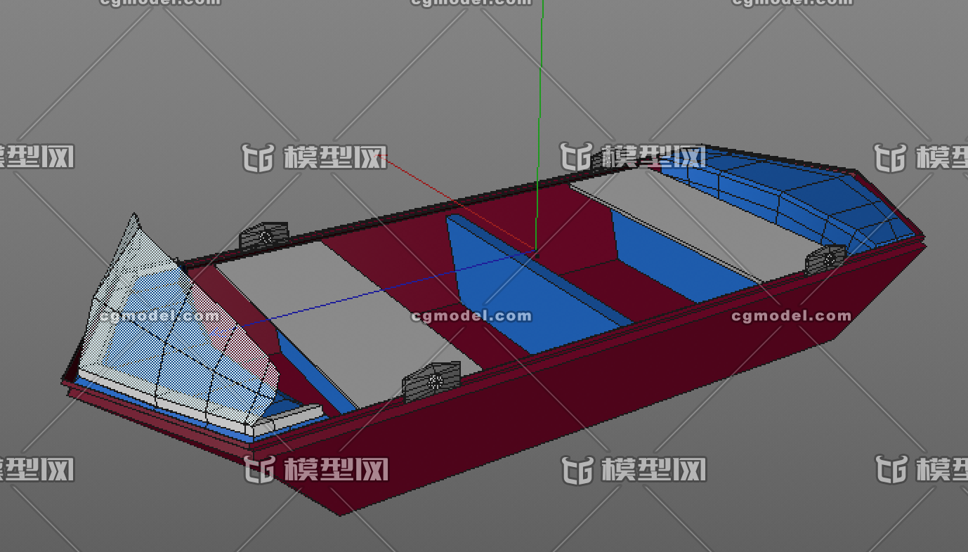 小船带挡风玻璃c4d_扎斯托作品_船艇工程船_cg模型网