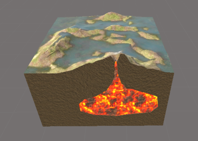 地壳结构 火山结构 火山喷发 火山剖面 岩浆喷发 岩浆房 虚拟现实