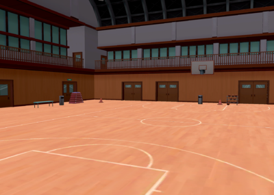 手绘 二次元 卡通 日式 校园 学校体育馆 礼堂 室内场景 篮球馆 运动