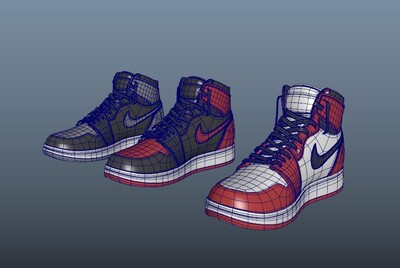aj1 air jordan 篮球鞋_玉千胜作品_生活用具穿戴服饰_cg模型网