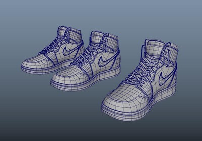 aj1 air jordan 篮球鞋_玉千胜作品_生活用具穿戴服饰_cg模型网