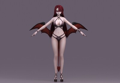 二次元 比基尼 魔女 卡通漫画女魔头 _cgmt1991作品_人物女人_cg模型