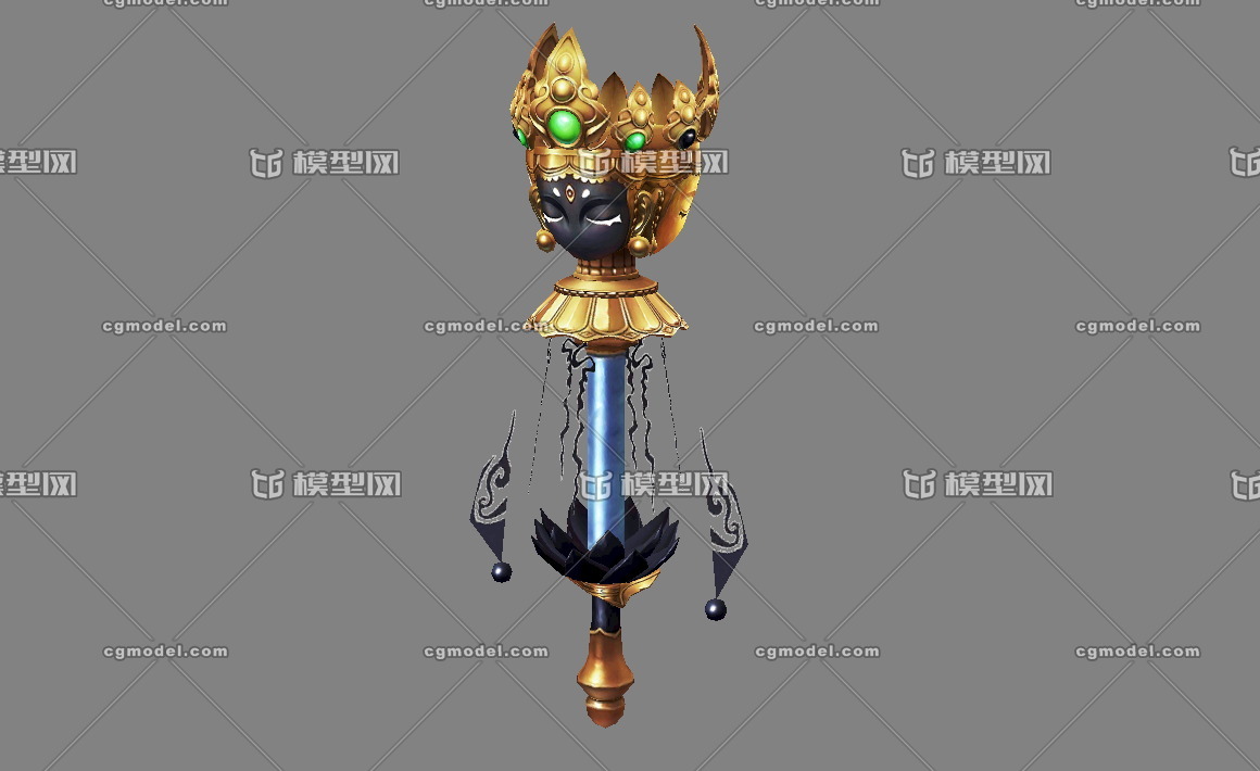 多面幡杖 幡旗 黑面菩萨 黑脸 白脸 金身 祷告 祈祷 法杖 法器 法宝