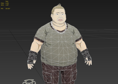 二次元 手绘 卡通 q版 漫画 动漫 胖子 肥胖 小混混 黑社会 打手 流氓