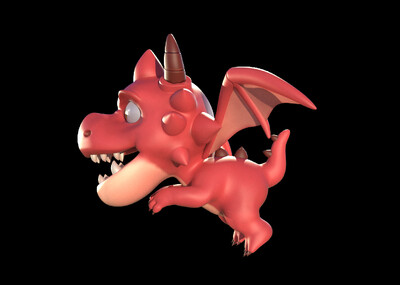 会飞的小火龙, 恐龙 ,q版小火_魏非作品_动物恐龙动物恐龙_cg模型网