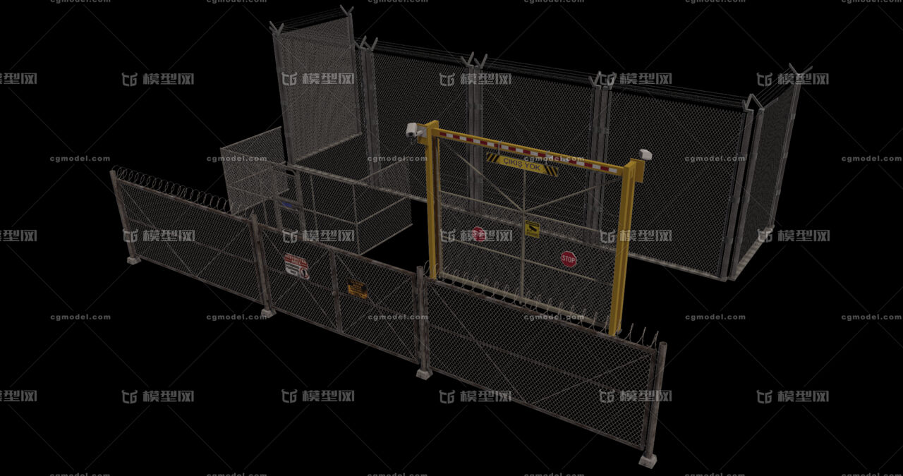 四种不同造型的铁网 铁网门 铁栅栏 铁栅门 监狱铁围墙 军事基地铁