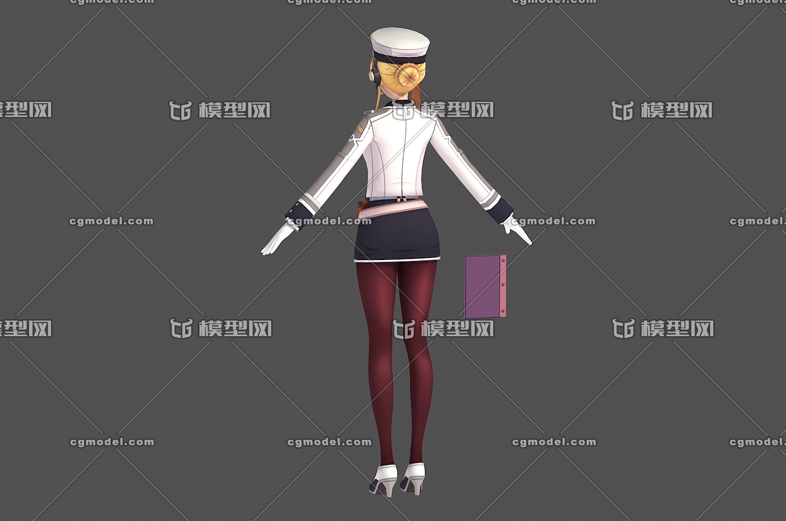 卡通q版电车乘务员制服 御姐高铁火车乘务员美少女女生性感女神二次元动漫日韩风 Cg模型网 Cgmodel 三维设计师交流互动平台 专注多品类3d模型下载 原创作品分享 软件学习