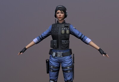 次世代 swat 写实 女特警 poli_shengmumaliya作品_人物女人_cg模型网
