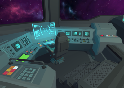 polygon 多边形 卡通 太空 空间站 控制室 太空飞船 太空基地 指挥室