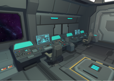 polygon 多边形 卡通 太空 空间站 控制室 太空飞船 太空基地 指挥室