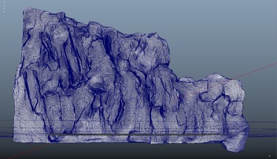 写实岩壁 岩石 山带贴图渲染四边面 精度不错