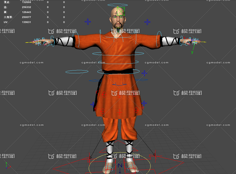 和尚武僧古代僧人高模模型-男人模型库-Maya(.ma/.mb)模型下载-cg模型网