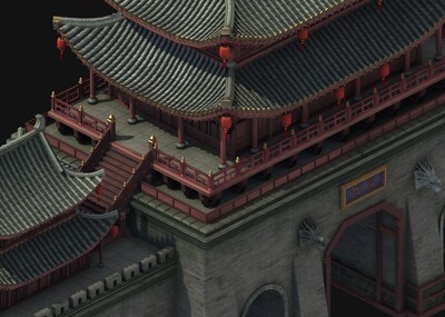 长安门楼 古建筑城楼模型-历史建筑模型库-FBX(.fbx)模型下载-cg模型网