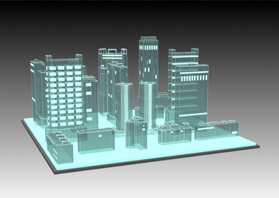 科技感城市_始於初見123作品_建築科幻建築_cg模型網