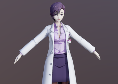 二次元 手绘 卡通 q版 漫画 大夫 青年女医生 实习医生 教授 科学家