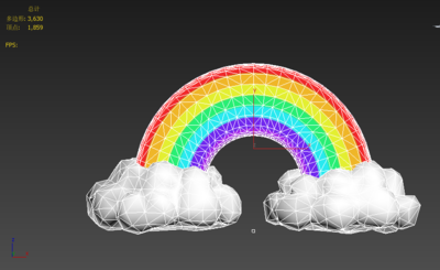 彩虹门_云彩_卡通_装饰门