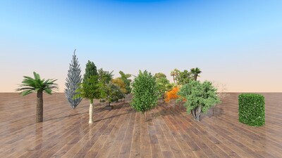 (第二版) 自己团队做的一套精品20棵树木集合,涵盖春夏秋冬各类树种