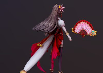 手绘 卡通 q版 可爱 二次元 女明星 小礼服 交际花 晚礼服 红裙 化装