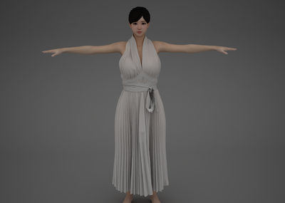 女人,大波美女,裙子,写实人物,女性 美_亚多的门作品_人物女人_cg模型