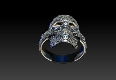 精致zb雕刻骷髅头戒指,饰品,穿戴,3d打印,欧式花纹