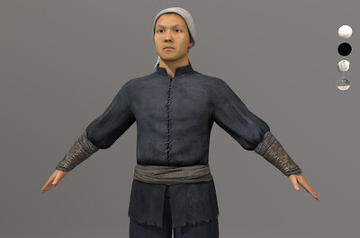 写实民国男人 土八路 抗战民兵 陕北汉子 戴包头巾农夫 写实男人 写实