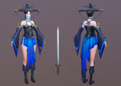 魔教 女弟子模型3564stone2015次世代 pbr 日本 女忍者 女刺客 女杀手