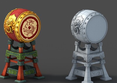 战鼓古代皮鼓牛皮鼓写实升堂鼓乐器鼓车士气鼓古代战鼓