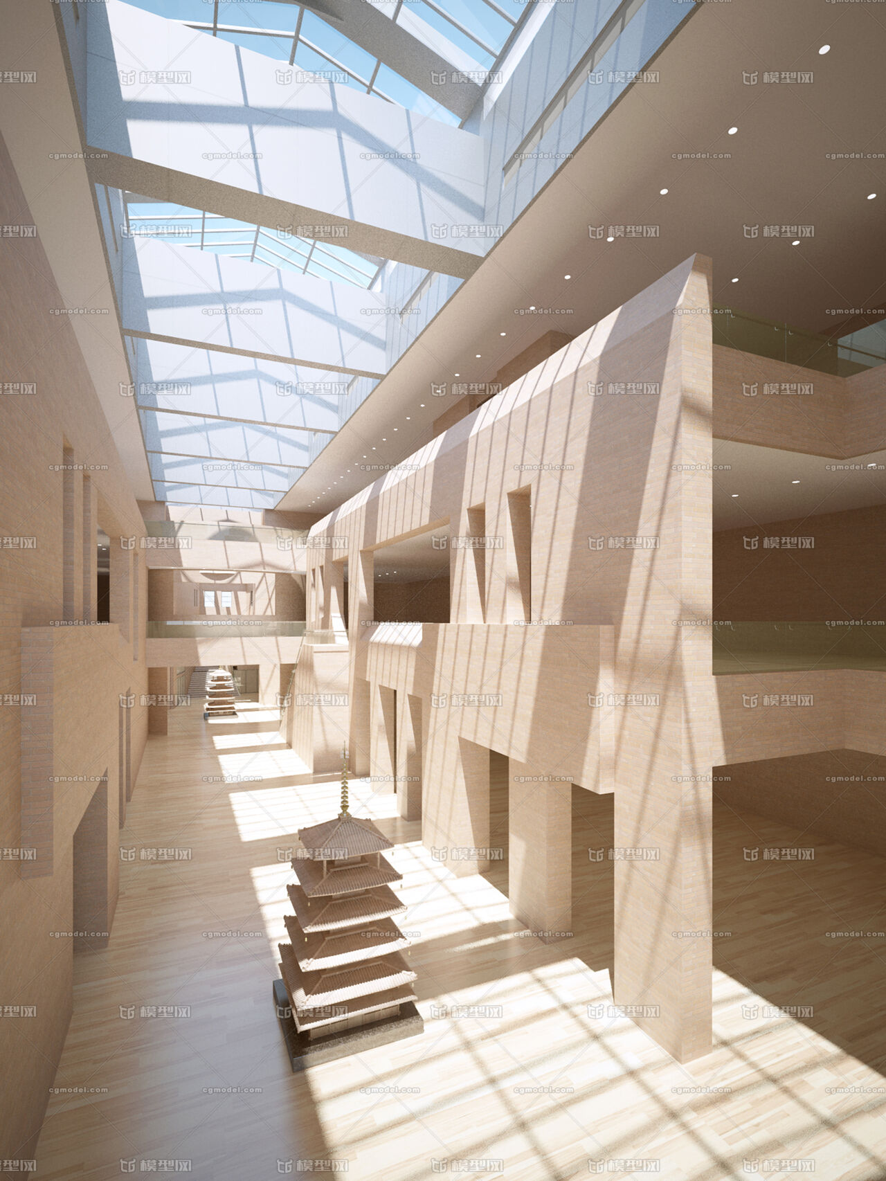 博物馆室内博物馆模型