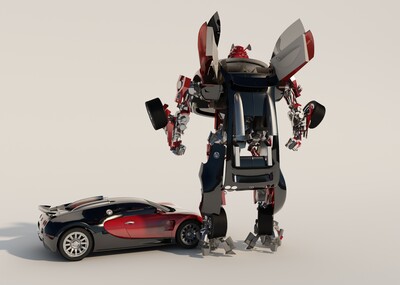 布加迪威龙变形金刚 机器人玩具 机器人毕业设计