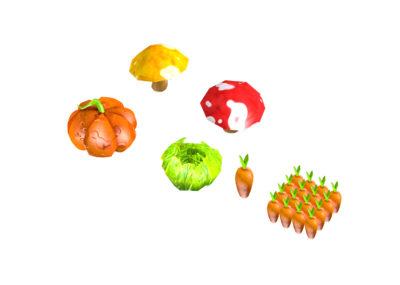 手绘低模 蔬菜 植物 萝卜 胡萝卜 包心菜 花菇 蘑菇 南模型-水果蔬菜模型库-3ds Max(.max)模型下载-cg模型网