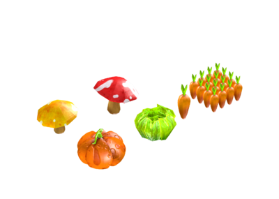 手绘低模 蔬菜 植物 萝卜 胡萝卜 包心菜 花菇 蘑菇 南模型-水果蔬菜模型库-3ds Max(.max)模型下载-cg模型网