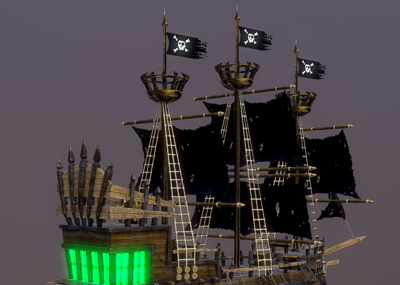 次世代 pbr 中世纪 卡通 可爱 幽灵海盗船 幽灵船 加勒比海盗 海贼船