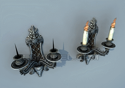 蜡烛,烛台,火苗(带动画)-中世纪 欧式 黑暗城堡 鬼屋 燃烧的蜡烛-动态