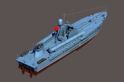 中國海軍123k型魚雷快艇(北約代號:p4級)模型-軍艦模型庫-3ds max(.