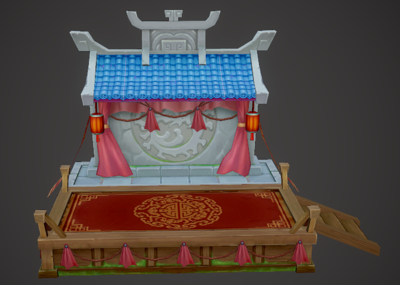 手绘 中国风 卡通 舞台 戏台 古代建筑 宫殿 皇宫