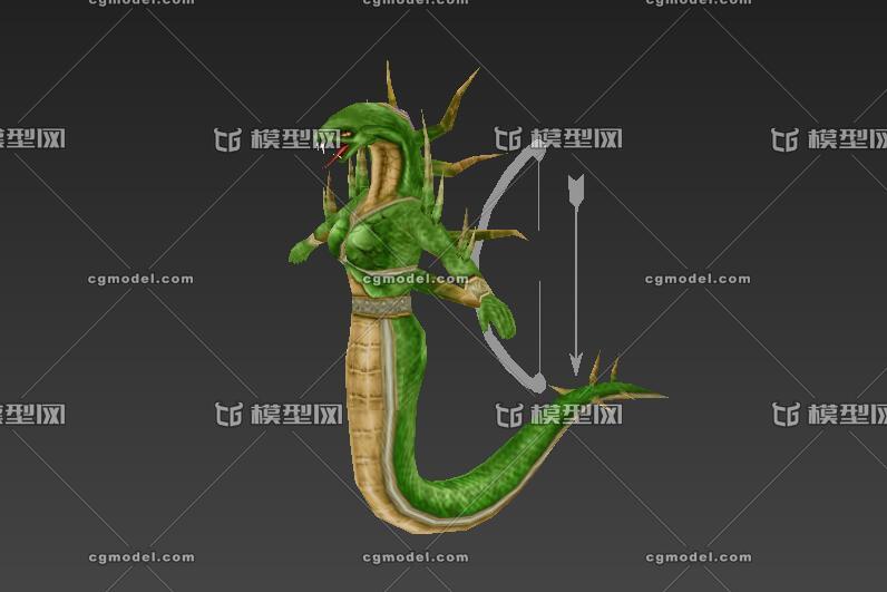 蛇妖3d模型 -异形怪物-人物-tom4321-cg模型网