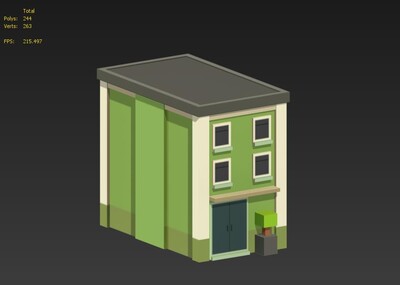 卡通房子 q版房屋 楼房 建筑 lowpoly 像素模型