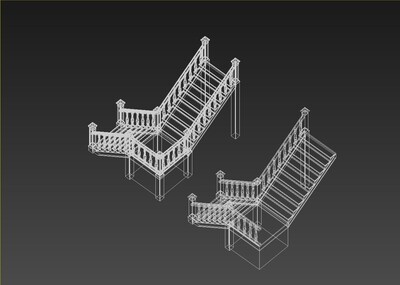 低模 手绘木楼梯 板房楼梯 旋转楼梯 爬梯 阁楼楼梯 古代楼梯 楼房