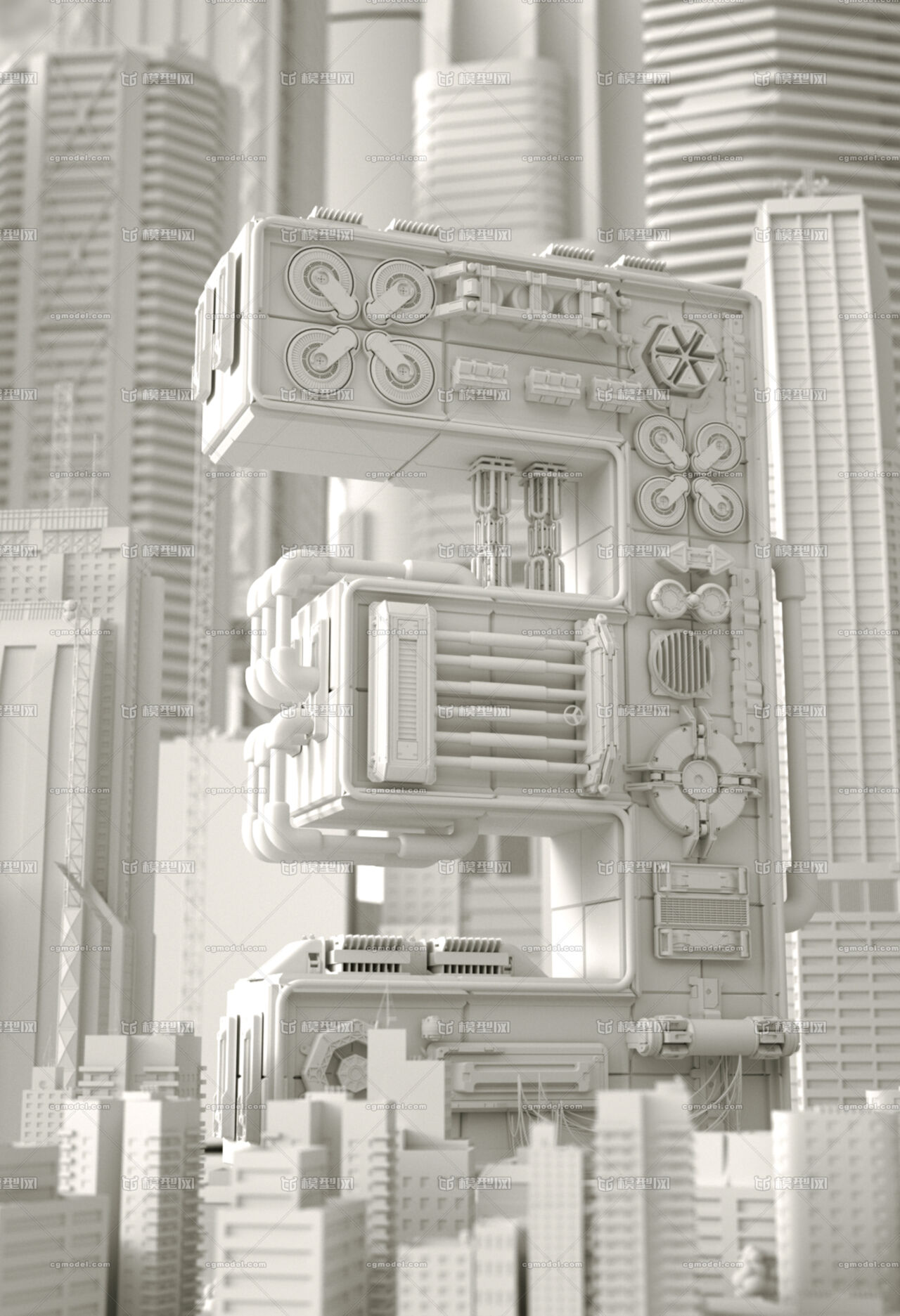 风格倒计时三维立体字 倒计时数字_李1234作品_场景科幻场景_cg模型网